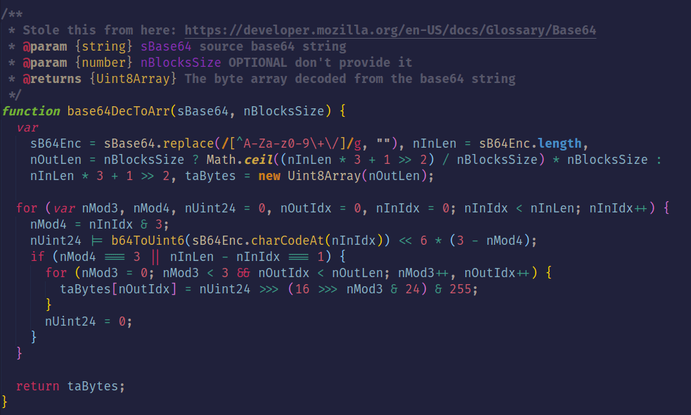 Extrait de code incompréhensible que j'ai copi du site Mozilla
