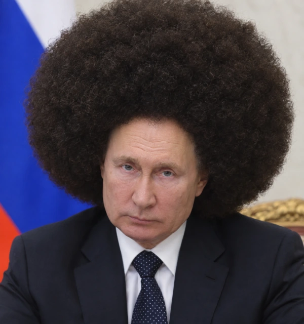 Vladimir Putin avec une coupe affro