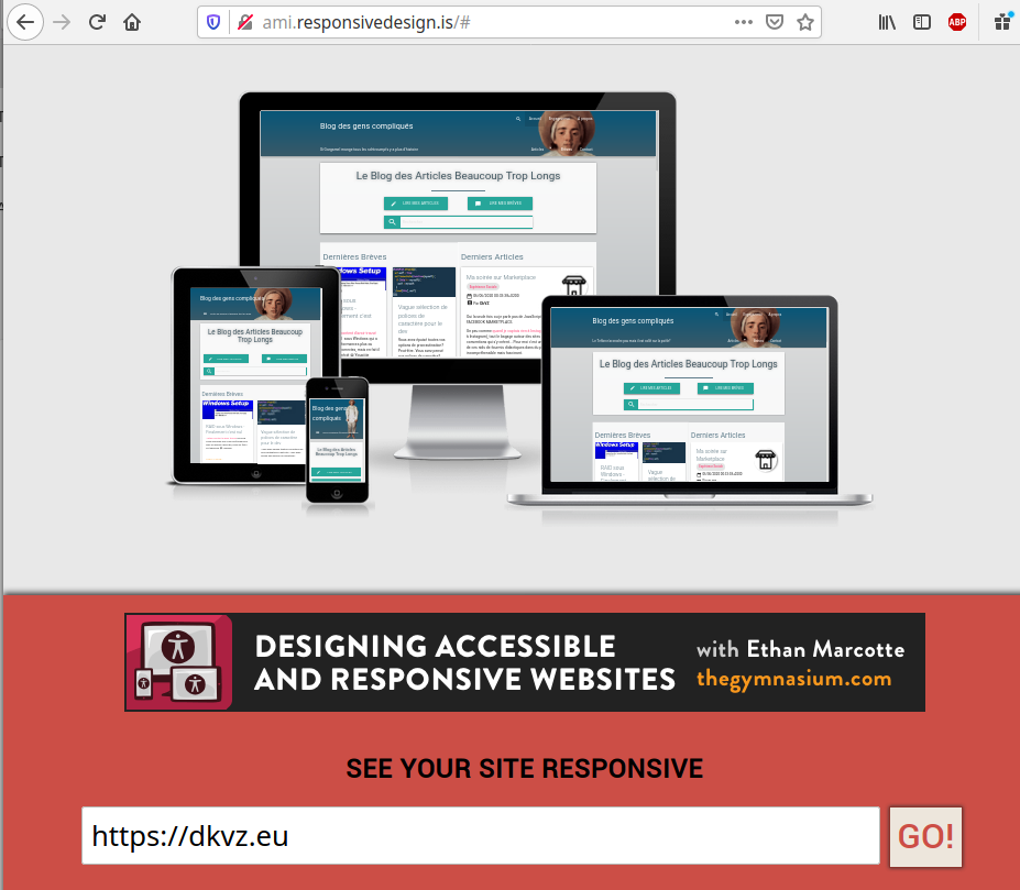 Outil en ligne qui teste si votre site est responsive