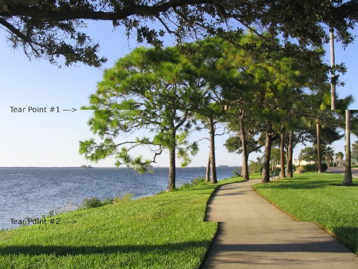 Image de wikipedia montrant le tearing sur une image de vidéo qui contient 3 images distinctes